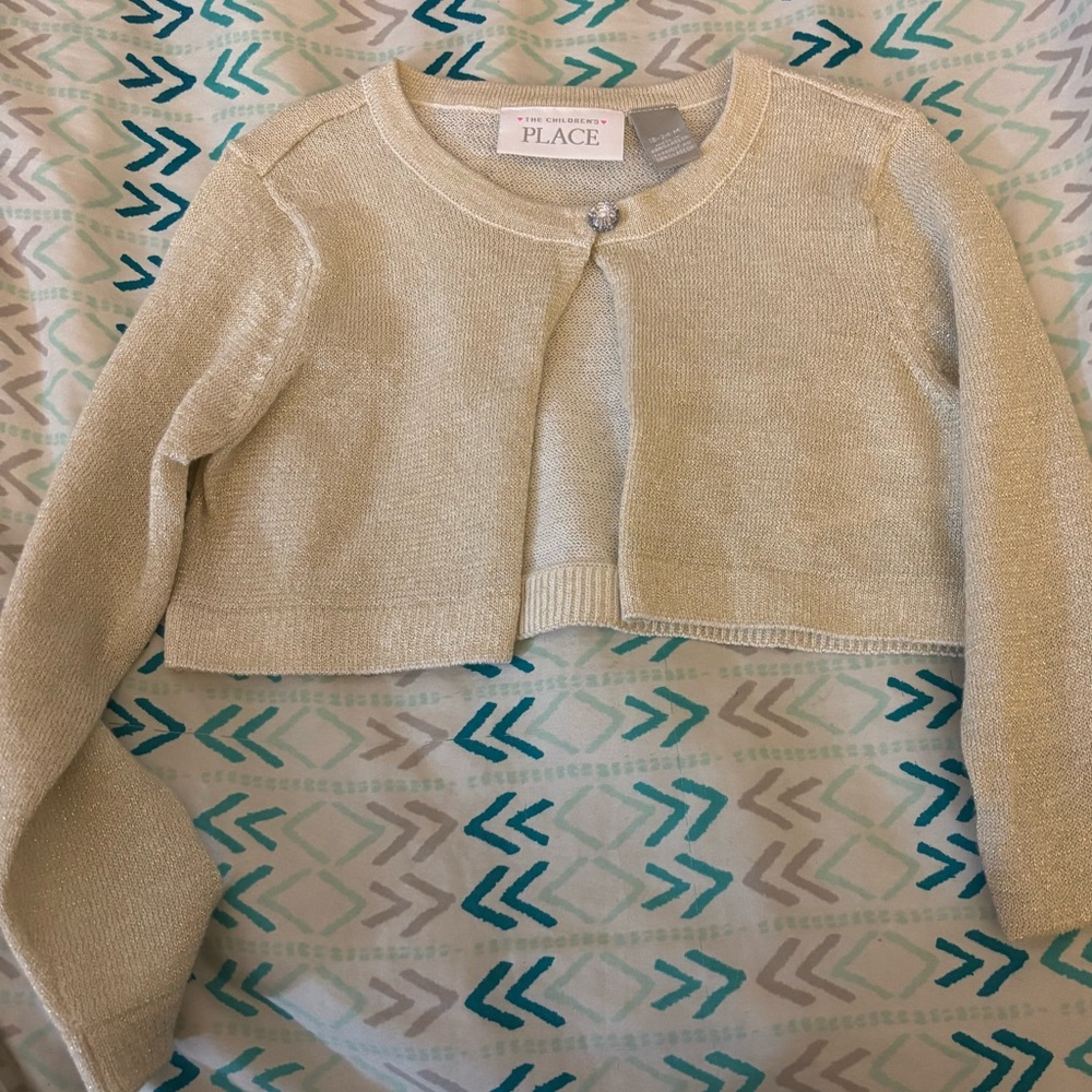 The Children's Place Beige Knit Cardigan